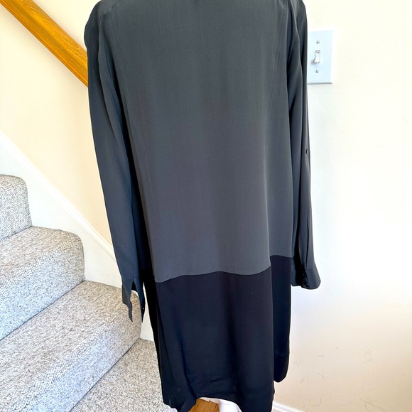 Eileen Fisher gray and black tunic dress with buttons, pockets. Size medium. - Picture 5 of 7